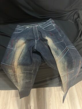 Men's Y2K Jeans with Contrasting Stitching-Sean John size 36x32-#566